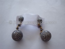 Diamond Studded Silver Ball Earing